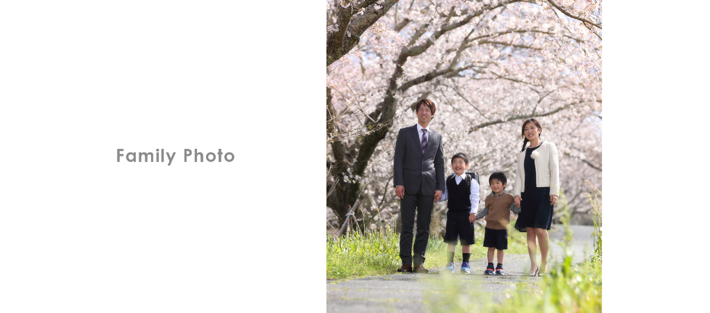 家族写真　熊本　出張　玉名　桜　ロケーション